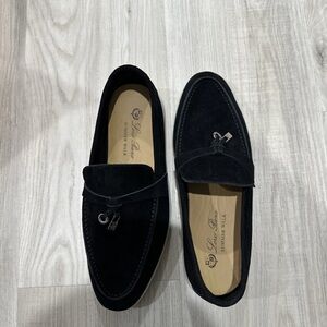 Loro Piana Summer Charm Walk Women’s EU 37 Black Loafer Shoes